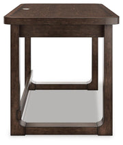 Breckington Home Office Desk with Chair in Dark Brown - PKG022066