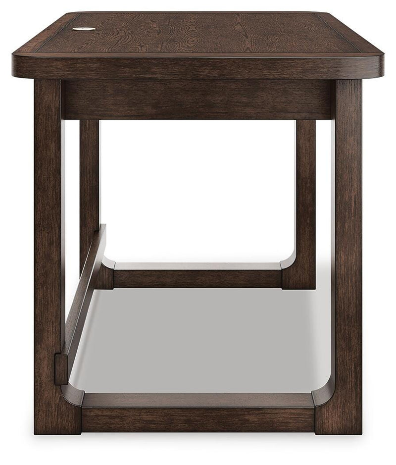 Breckington Home Office Desk with Chair in Dark Brown - PKG022066