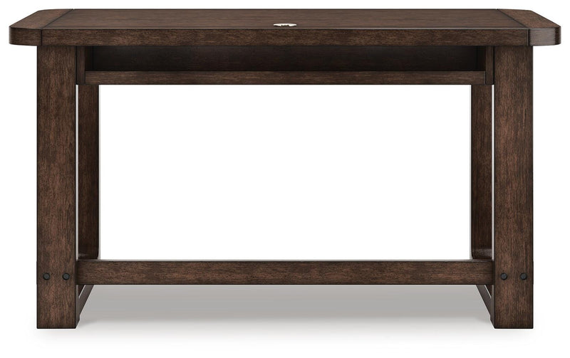 Breckington Home Office Desk with Chair in Dark Brown - PKG022066