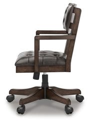 Breckington Home Office Desk with Chair in Dark Brown - PKG022066