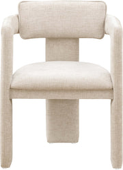 Brenda Chenille Fabric Upholstered Dining Chair in Beige, Set of 2 - 11084Beige-C