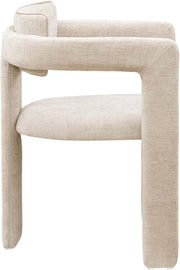 Brenda Chenille Fabric Upholstered Dining Chair in Beige, Set of 2 - 11084Beige-C