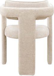 Brenda Chenille Fabric Upholstered Dining Chair in Beige, Set of 2 - 11084Beige-C