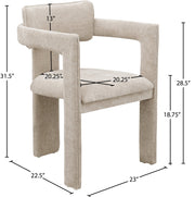 Brenda Chenille Fabric Upholstered Dining Chair in Beige, Set of 2 - 11084Beige-C