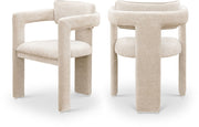 Brenda Chenille Fabric Upholstered Dining Chair in Beige, Set of 2 - 11084Beige-C