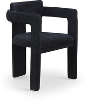 Brenda Chenille Fabric Upholstered Dining Chair in Black, Set of 2 - 11084Black-C