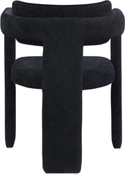 Brenda Chenille Fabric Upholstered Dining Chair in Black, Set of 2 - 11084Black-C