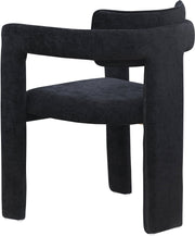 Brenda Chenille Fabric Upholstered Dining Chair in Black, Set of 2 - 11084Black-C
