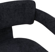 Brenda Chenille Fabric Upholstered Dining Chair in Black, Set of 2 - 11084Black-C