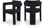 Brenda Chenille Fabric Upholstered Dining Chair in Black, Set of 2 - 11084Black-C