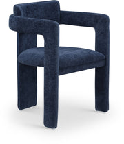 Brenda Chenille Fabric Upholstered Dining Chair in Blue, Set of 2 - 11084Navy-C