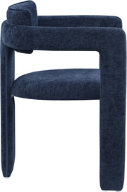 Brenda Chenille Fabric Upholstered Dining Chair in Blue, Set of 2 - 11084Navy-C