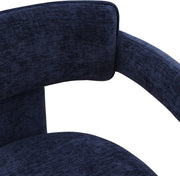 Brenda Chenille Fabric Upholstered Dining Chair in Blue, Set of 2 - 11084Navy-C