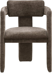 Brenda Chenille Fabric Upholstered Dining Chair in Brown, Set of 2 - 11084Brown-C