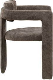 Brenda Chenille Fabric Upholstered Dining Chair in Brown, Set of 2 - 11084Brown-C