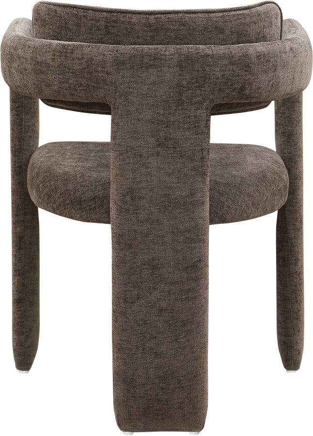 Brenda Chenille Fabric Upholstered Dining Chair in Brown, Set of 2 - 11084Brown-C