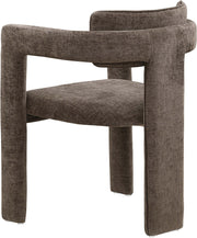 Brenda Chenille Fabric Upholstered Dining Chair in Brown, Set of 2 - 11084Brown-C