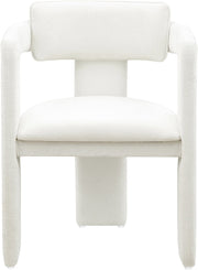 Brenda Chenille Fabric Upholstered Dining Chair in Cream, Set of 2 - 11084Cream-C