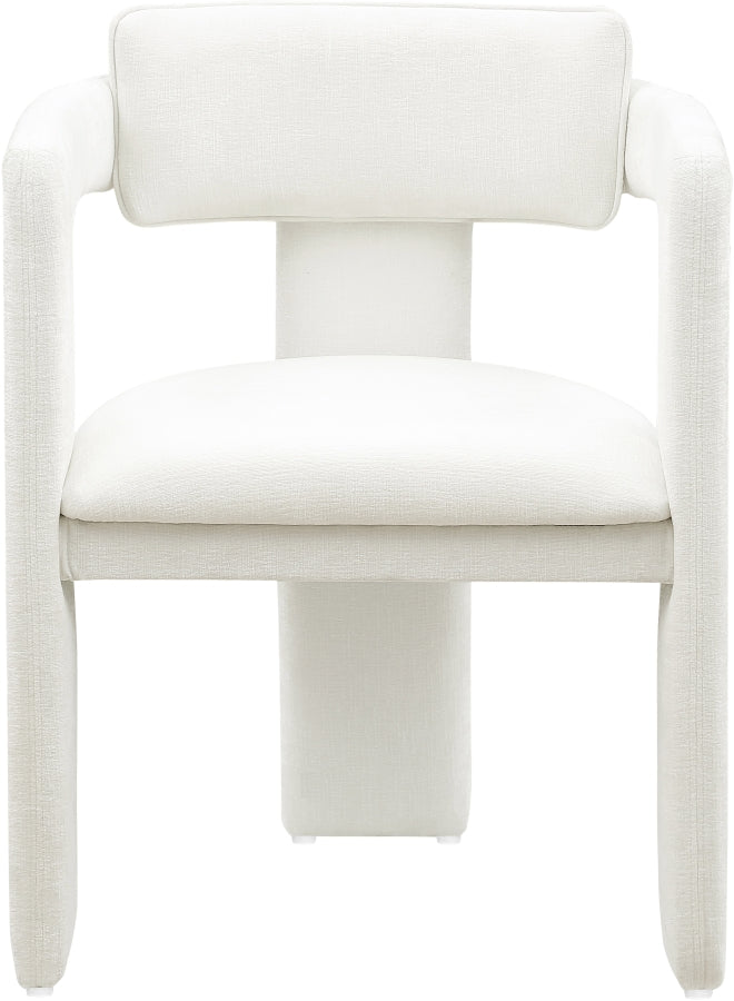 Brenda Chenille Fabric Upholstered Dining Chair in Cream, Set of 2 - 11084Cream-C