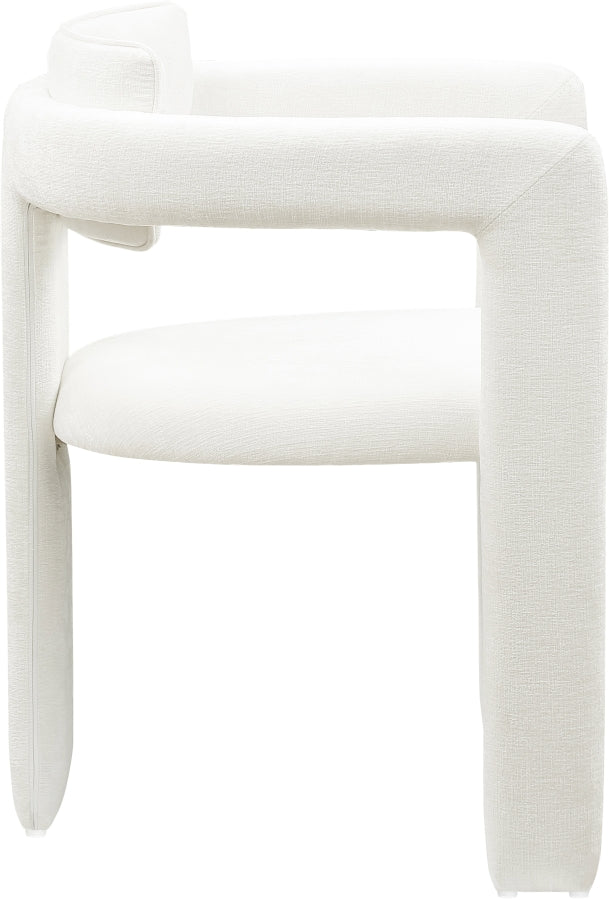 Brenda Chenille Fabric Upholstered Dining Chair in Cream, Set of 2 - 11084Cream-C