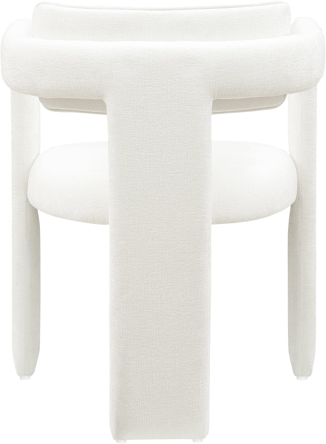 Brenda Chenille Fabric Upholstered Dining Chair in Cream, Set of 2 - 11084Cream-C