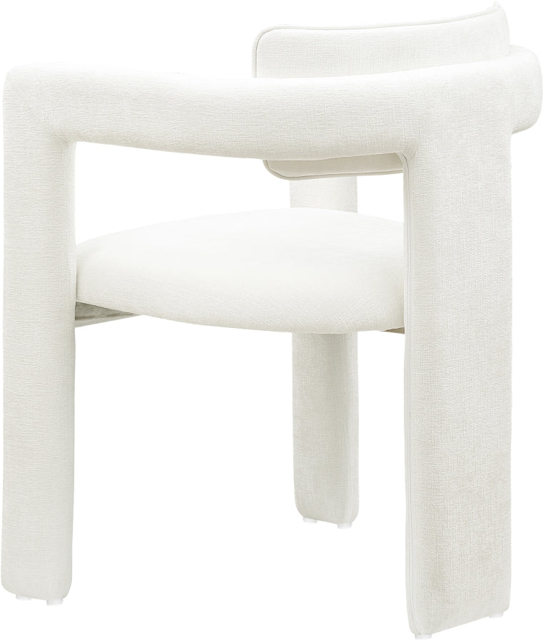 Brenda Chenille Fabric Upholstered Dining Chair in Cream, Set of 2 - 11084Cream-C