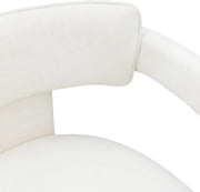 Brenda Chenille Fabric Upholstered Dining Chair in Cream, Set of 2 - 11084Cream-C