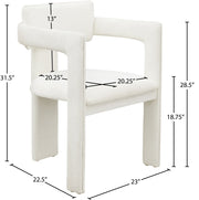 Brenda Chenille Fabric Upholstered Dining Chair in Cream, Set of 2 - 11084Cream-C