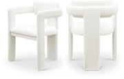 Brenda Chenille Fabric Upholstered Dining Chair in Cream, Set of 2 - 11084Cream-C