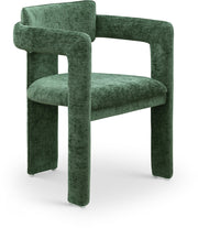 Brenda Chenille Fabric Upholstered Dining Chair in Green, Set of 2 - 11084Green-C