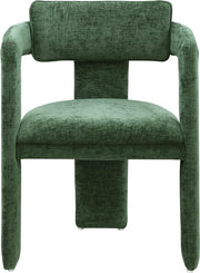 Brenda Chenille Fabric Upholstered Dining Chair in Green, Set of 2 - 11084Green-C