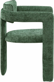 Brenda Chenille Fabric Upholstered Dining Chair in Green, Set of 2 - 11084Green-C