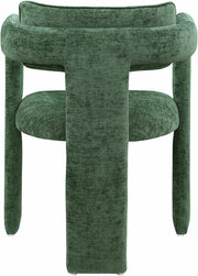 Brenda Chenille Fabric Upholstered Dining Chair in Green, Set of 2 - 11084Green-C