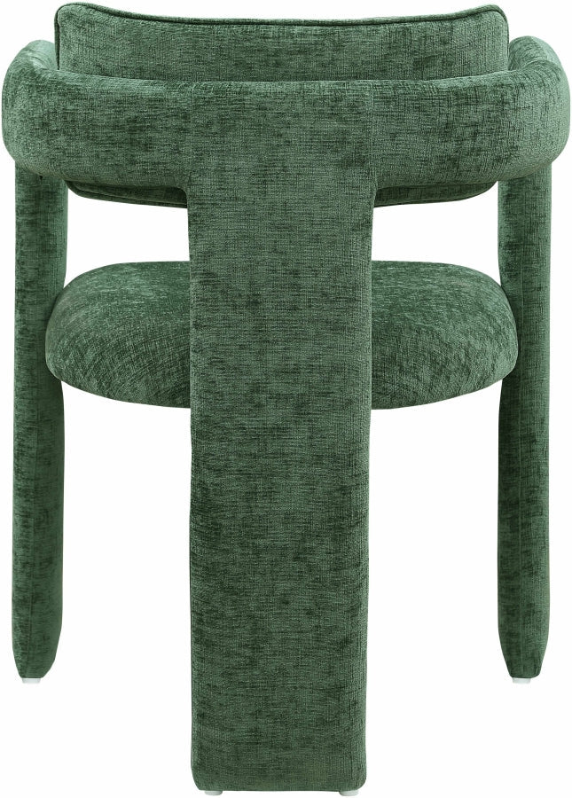 Brenda Chenille Fabric Upholstered Dining Chair in Green, Set of 2 - 11084Green-C