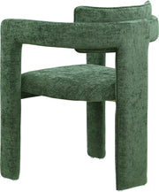 Brenda Chenille Fabric Upholstered Dining Chair in Green, Set of 2 - 11084Green-C
