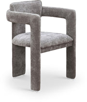 Brenda Chenille Fabric Upholstered Dining Chair in Grey, Set of 2 - 11084Grey-C