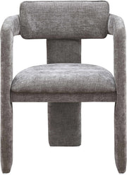 Brenda Chenille Fabric Upholstered Dining Chair in Grey, Set of 2 - 11084Grey-C
