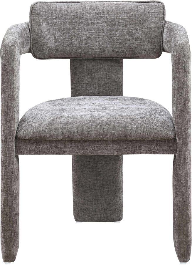 Brenda Chenille Fabric Upholstered Dining Chair in Grey, Set of 2 - 11084Grey-C