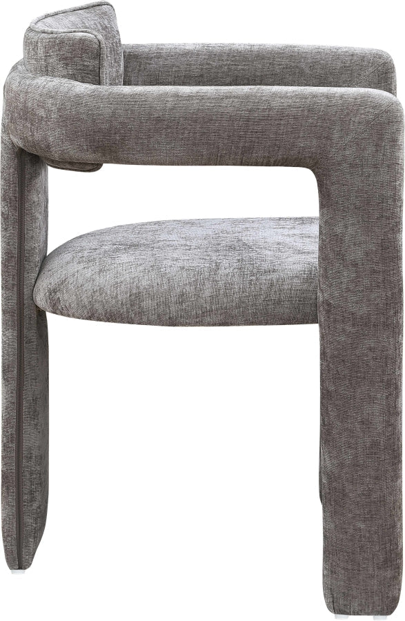 Brenda Chenille Fabric Upholstered Dining Chair in Grey, Set of 2 - 11084Grey-C