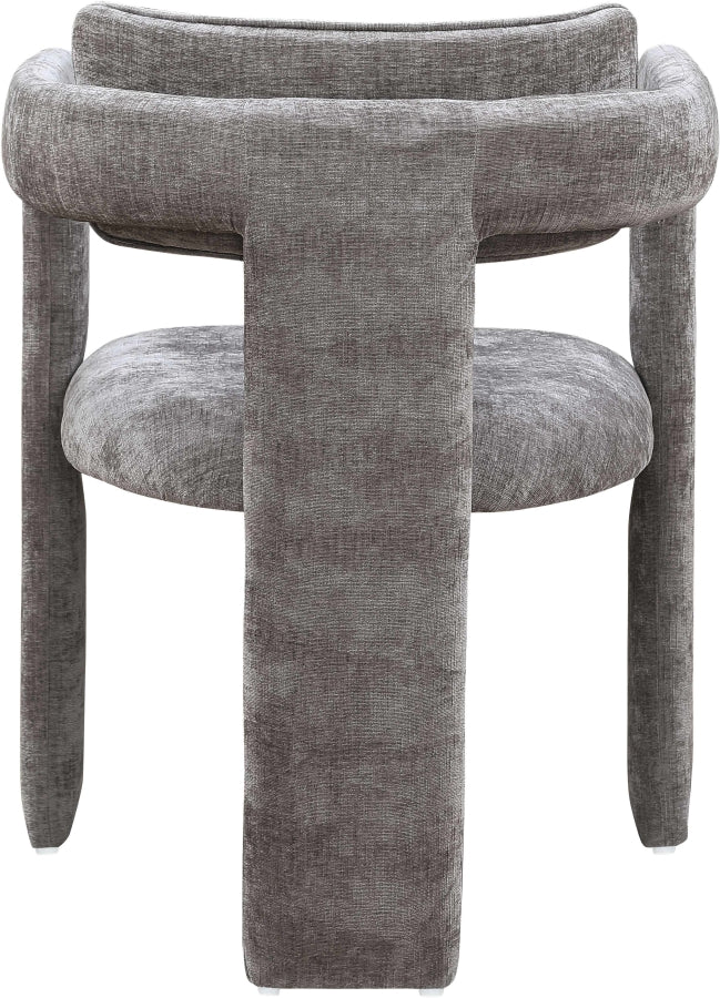 Brenda Chenille Fabric Upholstered Dining Chair in Grey, Set of 2 - 11084Grey-C