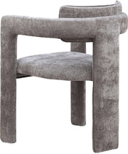Brenda Chenille Fabric Upholstered Dining Chair in Grey, Set of 2 - 11084Grey-C