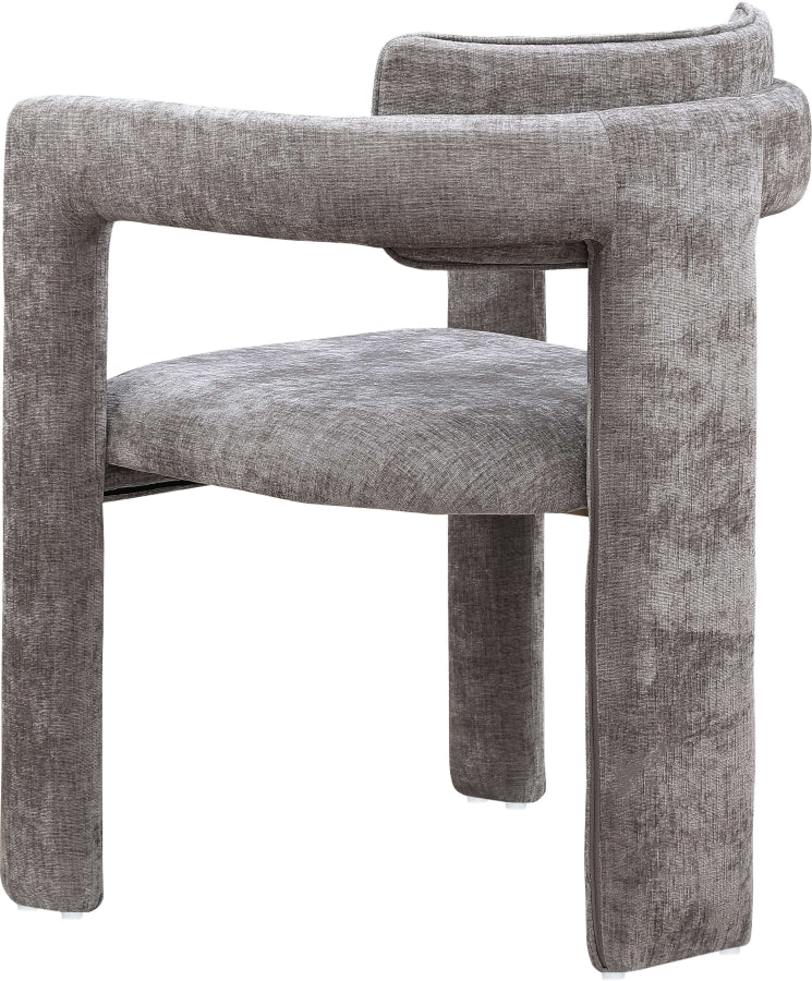 Brenda Chenille Fabric Upholstered Dining Chair in Grey, Set of 2 - 11084Grey-C