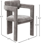 Brenda Chenille Fabric Upholstered Dining Chair in Grey, Set of 2 - 11084Grey-C