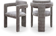 Brenda Chenille Fabric Upholstered Dining Chair in Grey, Set of 2 - 11084Grey-C