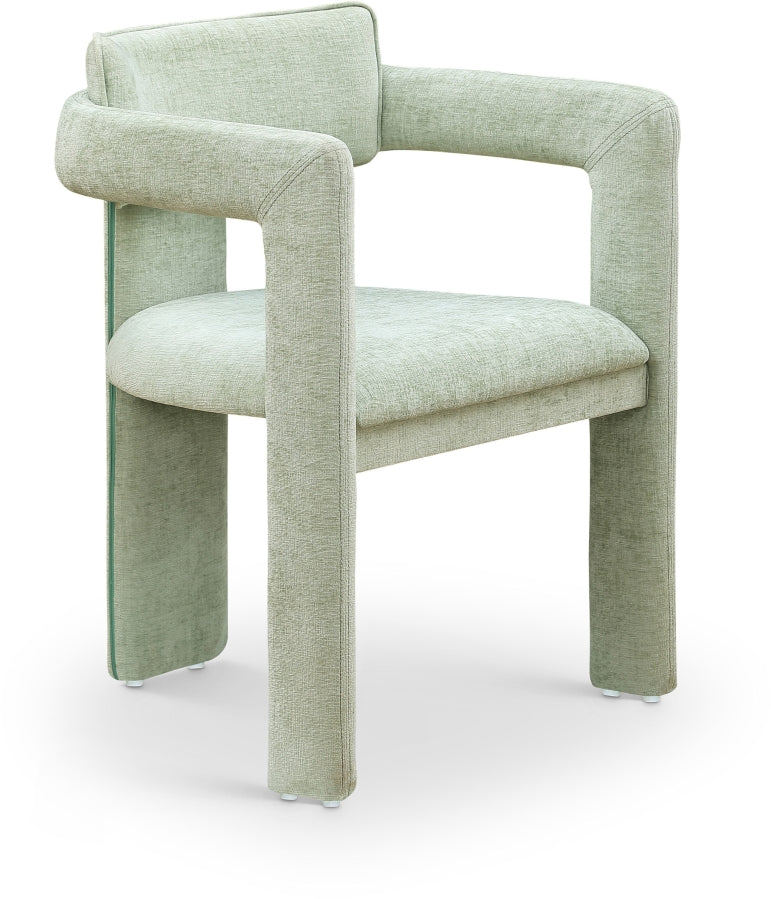 Brenda Chenille Fabric Upholstered Dining Chair in Mint, Set of 2 - 11084Mint-C