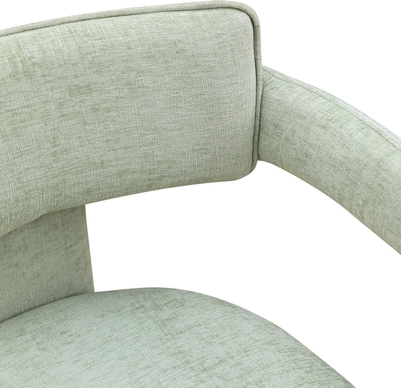 Brenda Chenille Fabric Upholstered Dining Chair in Mint, Set of 2 - 11084Mint-C
