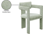 Brenda Chenille Fabric Upholstered Dining Chair in Mint, Set of 2 - 11084Mint-C