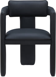 Brenda Vegan Leather Upholstered Dining Chair in Black, Set of 2 - 11085Black-C