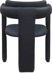 Brenda Vegan Leather Upholstered Dining Chair in Black, Set of 2 - 11085Black-C