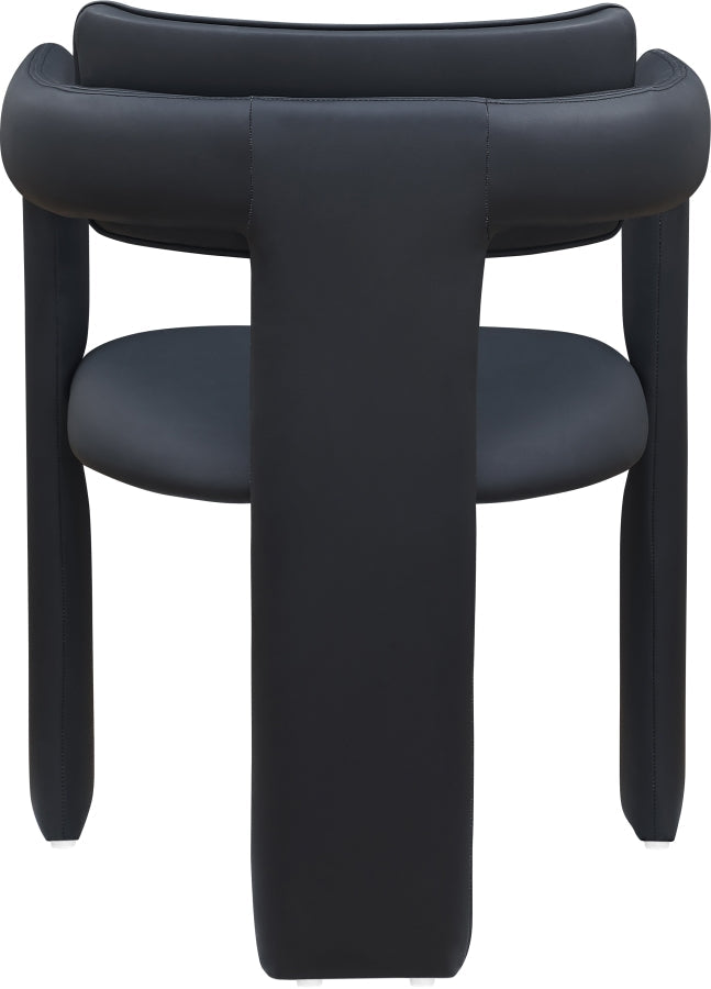 Brenda Vegan Leather Upholstered Dining Chair in Black, Set of 2 - 11085Black-C
